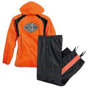 New Women’s Hi-Vis Harley-Davidson Riding Gear Reflective Hooded Rain Suit